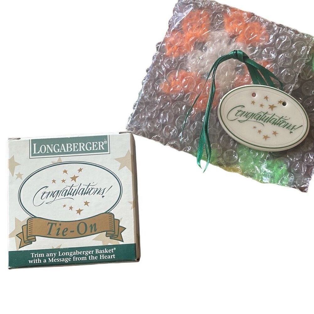 Longaberger CONGRATULATIONS basket tie on NEW